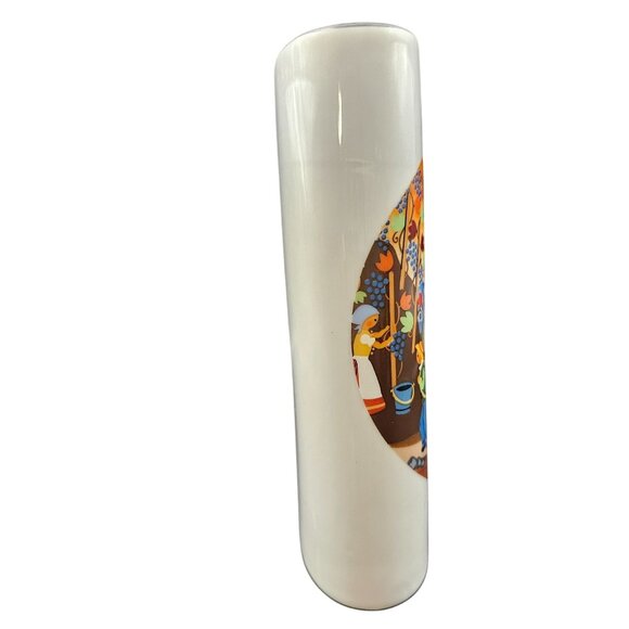 Vintage Reutter Porzellan West Germany Fall Scene Vase - Picture 8 of 14